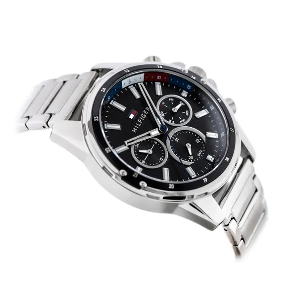 Tommy Hilfiger Mason férfi karóra 1791936, 45 mm, acél, fekete, 5 ATM