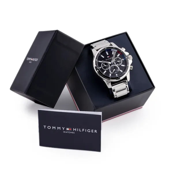 Tommy Hilfiger Mason férfi karóra 1791936, 45 mm, acél, fekete, 5 ATM