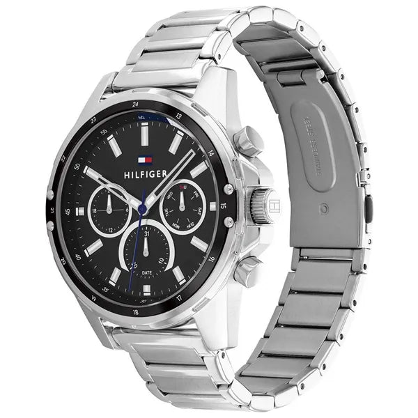 Tommy Hilfiger Mason férfi karóra 1791936, 45 mm, acél, fekete, 5 ATM