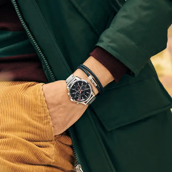 Tommy Hilfiger Mason férfi karóra 1791936, 45 mm, acél, fekete, 5 ATM