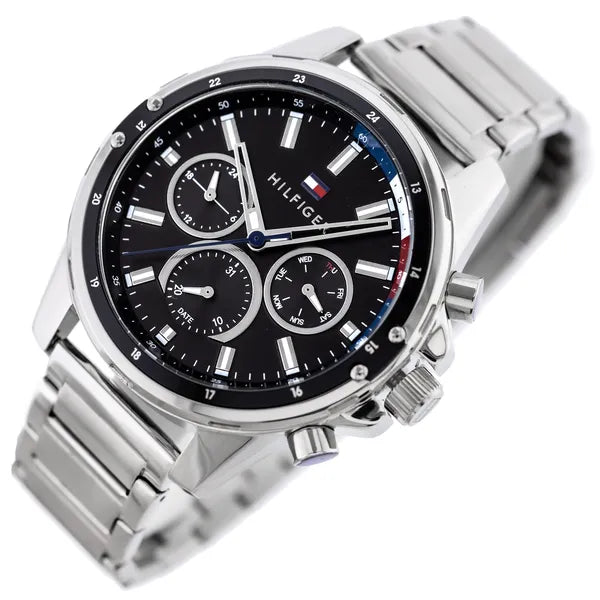 Tommy Hilfiger Mason férfi karóra 1791936, 45 mm, acél, fekete, 5 ATM