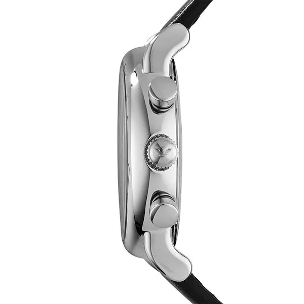 Emporio Armani AR1733 férfi karóra, fekete bőr szíj, 41 mm, WR50