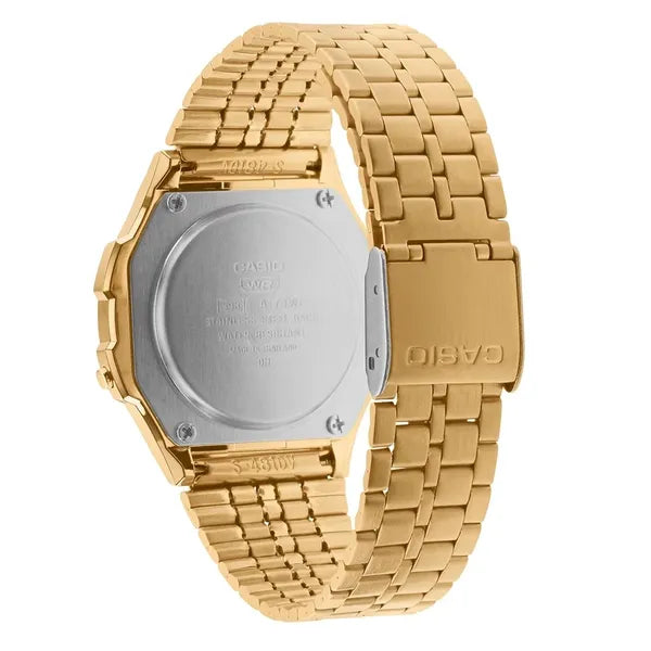 Casio Vintage A171WEG-9ADF női digitális karóra, arany, acél, WR30, díszdobozzal