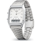 Casio AQ-230A-7DMQ női karóra, ezüst, analóg-digitális, WR30, doboz