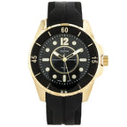 Extreim férfi kvarc karóra, fekete gumi szíj, aranytok, WR30, 41 mm