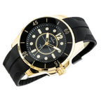 Extreim férfi kvarc karóra, fekete gumi szíj, aranytok, WR30, 41 mm