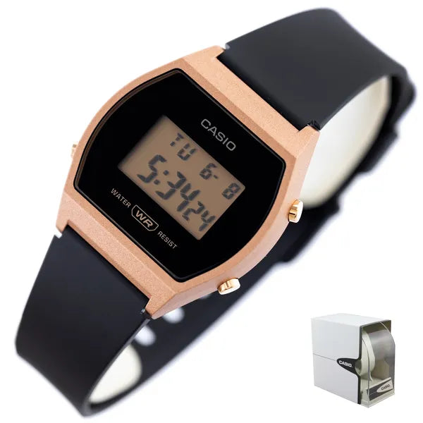 Casio Vintage LW-204-1ADF női digitális óra, WR50, fekete/pink, műanyag szíj
