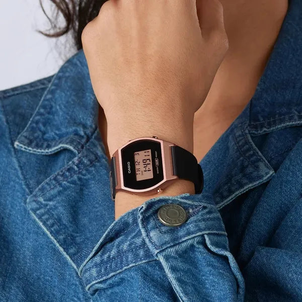 Casio Vintage LW-204-1ADF női digitális óra, WR50, fekete/pink, műanyag szíj