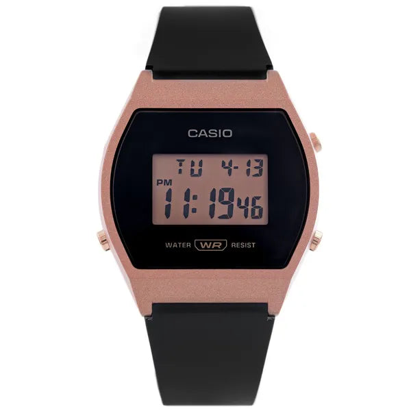 Casio Vintage LW-204-1ADF női digitális óra, WR50, fekete/pink, műanyag szíj