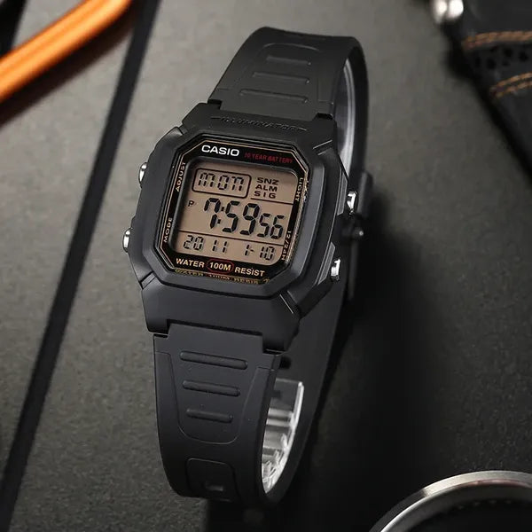 Casio W-800HG-9AVDF férfi digitális óra, WR100, fekete, 10 év elem, LED