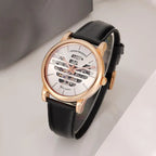 Emporio Armani AR60031 automata férfi karóra, rózsaarany, fekete bőr, 43 mm