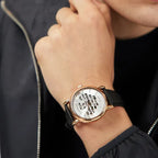 Emporio Armani AR60031 automata férfi karóra, rózsaarany, fekete bőr, 43 mm