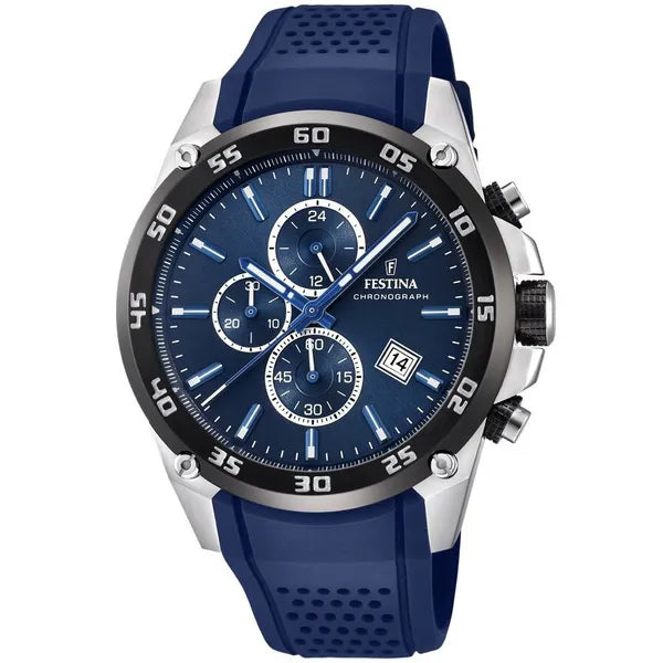 Festina The Originals 20330/2 férfi kronográf karóra, WR100, kék, 47 mm