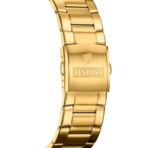 Festina Chrono Sport 20541/2 férfi kronográf óra, arany acél, kvarc, WR100