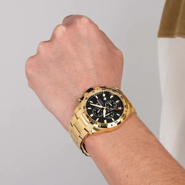 Férfi karóra Festina Chrono Sport 20541/4, kronográf, arany acél, WR100, 45 mm
