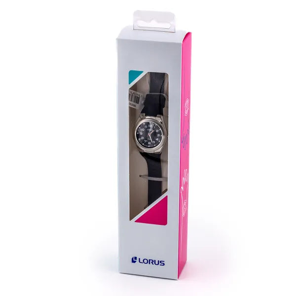 Lorus RRX75GX9 36 mm fekete fiú gyerekóra, WR100, kvarc, dobozzal