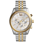 Michael Kors Lexington MK8344 férfi kronográf karóra 45 mm WR100 ezüst‑arany
