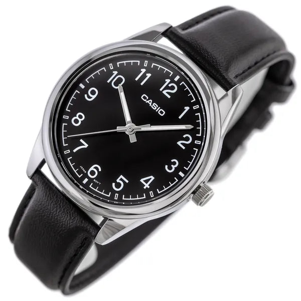 Casio férfi karóra MTP-V005L-1B4, fekete bőrszíj, 40 mm, WR30