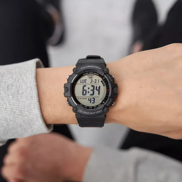 Casio AE-1500WH-1A férfi sportóra, LED Illuminator, WR100, fekete