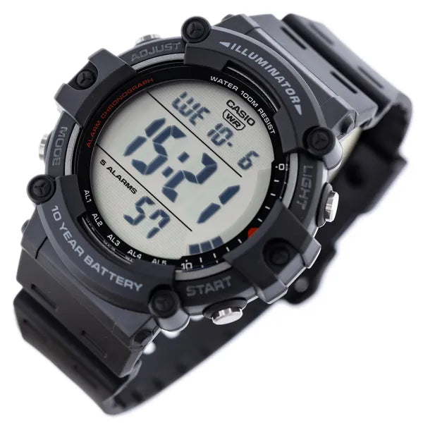 Casio AE-1500WH-1A férfi sportóra, LED Illuminator, WR100, fekete