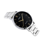 Casio női karóra LTP-VT01D-1B, ezüst acél szíj, fekete számlap, 40 mm, kvarc