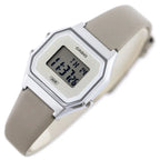 Casio LA680WEL-8EF női digitális óra, bézs bőrszíj, 29 mm, WR30