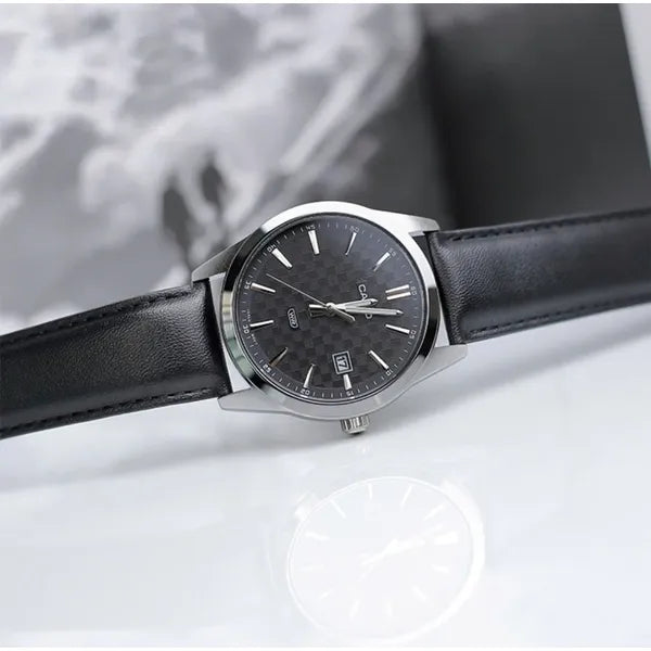 Casio MTP-VD03L-1A férfi karóra, fekete számlap, bőr szíj, WR50, 42 mm
