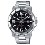 Casio férfi karóra MTP-VD01D-1BV, fekete számlap, acél szíj, WR50, 45 mm