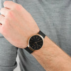 Bering férfi karóra 38 mm, rózsaarany-fekete, zafír üveg, WR50 + díszdoboz