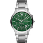 Emporio Armani AR11507 férfi kronográf karóra, zöld, acél, díszdoboz