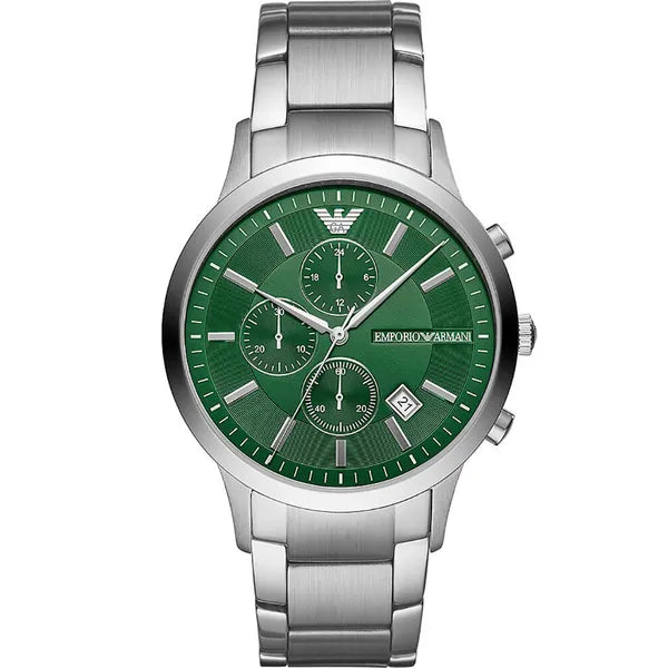 Emporio Armani AR11507 férfi kronográf karóra, zöld, acél, díszdoboz