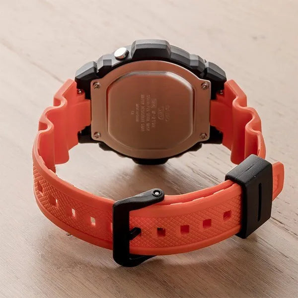 Casio W-219H-4A férfi digitális karóra 42 mm, narancs szíj, WR50