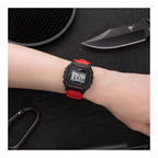 Casio W-218H-4B férfi digitális karóra, piros műanyag szíj, WR50, fekete tok