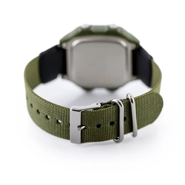 Casio AE-1200WHB-3B férfi karóra, zöld textilszíj, WR100, kvarc, 42 mm
