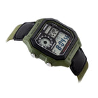 Casio AE-1200WHB-3B férfi karóra, zöld textilszíj, WR100, kvarc, 42 mm