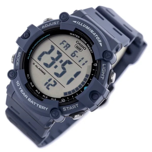 Casio AE-1500WH-2A férfi digitális sportóra, WR100, kék, LED