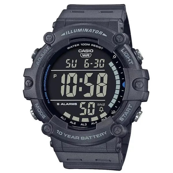 Casio AE-1500WH-8B férfi sport digitális karóra, Illuminator, WR100, grafit