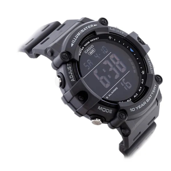 Casio AE-1500WH-8B férfi sport digitális karóra, Illuminator, WR100, grafit