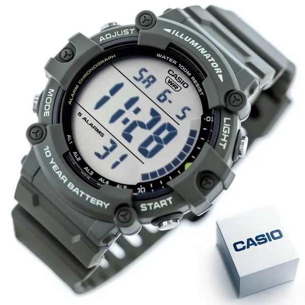 Casio AE-1500WHX-3A férfi sportóra, digitális, Illuminator, WR100, zöld