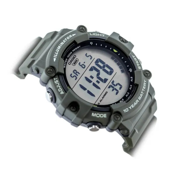 Casio AE-1500WHX-3A férfi sportóra, digitális, Illuminator, WR100, zöld