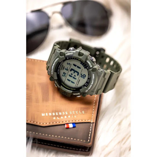 Casio AE-1500WHX-3A férfi sportóra, digitális, Illuminator, WR100, zöld