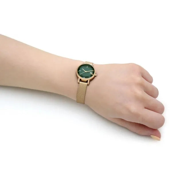 DKNY SOHO NY6631 női karóra ajándékszett, arany acél, zöld számlap, 24 mm