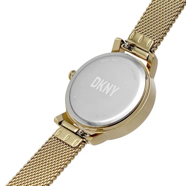 DKNY SOHO NY6631 női karóra ajándékszett, arany acél, zöld számlap, 24 mm