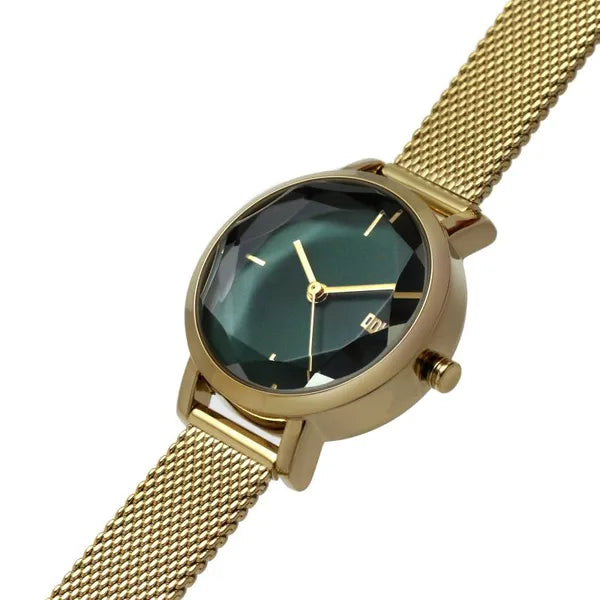 DKNY SOHO NY6631 női karóra ajándékszett, arany acél, zöld számlap, 24 mm