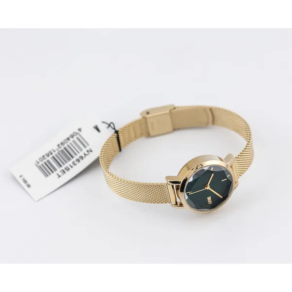 DKNY SOHO NY6631 női karóra ajándékszett, arany acél, zöld számlap, 24 mm