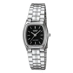Casio LTP-1169D-1A női karóra – ezüst acél, fekete számlap, WR30