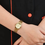 Casio LTP-V002G-9A női karóra, arany, acél szíj, dátum, WR30