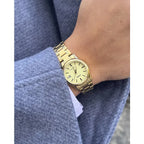 Casio LTP-V002G-9A női karóra, arany, acél szíj, dátum, WR30
