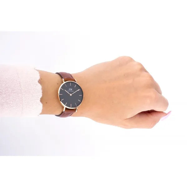 Daniel Wellington Classic Sheffield női karóra, 32 mm, rózsaarany, bőrszíj