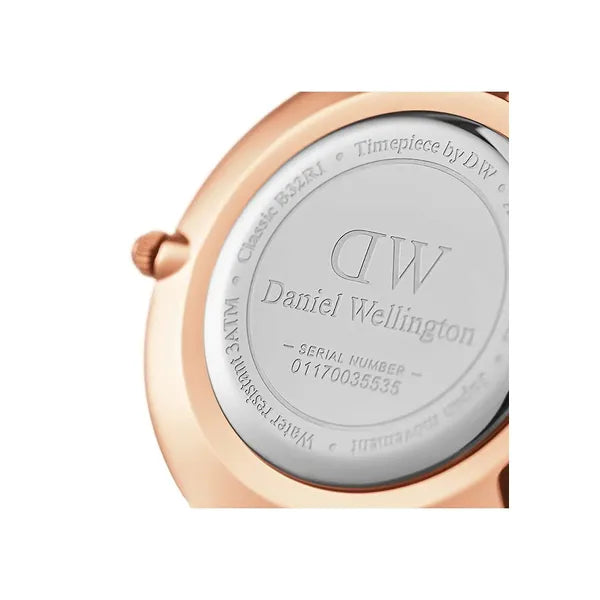 Daniel Wellington DW00100175 női karóra, 32 mm, barna bőr, fehér számlap